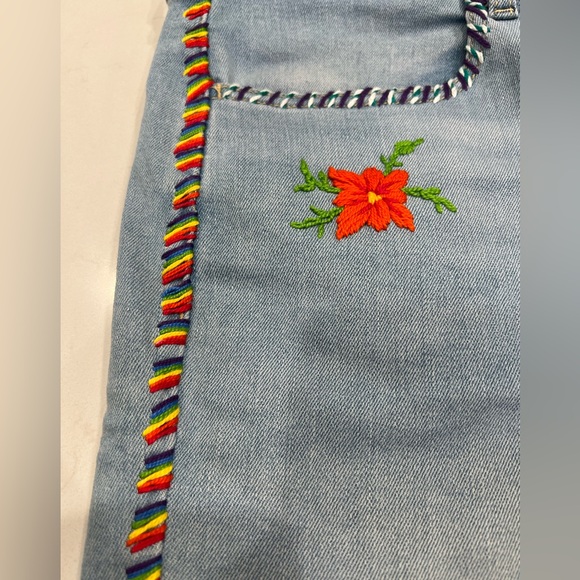 Old Navy Embroidered Light Blue Jean Shorts - Picture 2 of 14